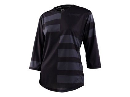 TLD DÁMSKÝ DRES S 3/4 RUKÁVEM MISCHIEF SPLIT STRIPE BLACK XS (Veľkosť XS)