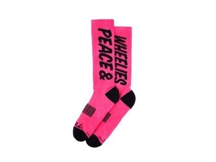 TLD PONOŽKY PERFORMANCE PEACE & WHEELIES FUSCIA S/M (Veľkosť S/M)
