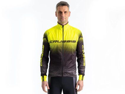 Crussis Cyklistická bunda No-Wind pánská čierno-žltá farba (Veľkosť S)