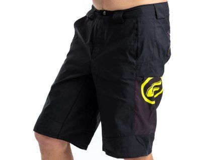 Crussis Cyklistické kraťasy pánské volné čierno-žltá farba (Veľkosť S)