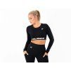 Crussis Crop Top dámsky dlhý rukáv čierna farba (Veľkosť XS)